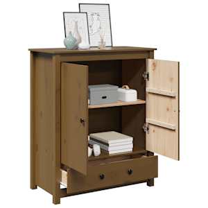 Skříň highboard medově hnědá 83x41,5x100 cm masivní borovice - obrázek 4