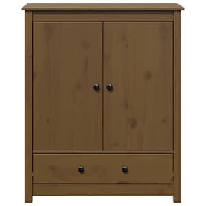 Skříň highboard medově hnědá 83x41,5x100 cm masivní borovice - obrázek 5