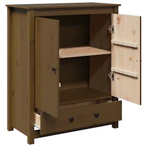 Skříň highboard medově hnědá 83x41,5x100 cm masivní borovice - obrázek 6