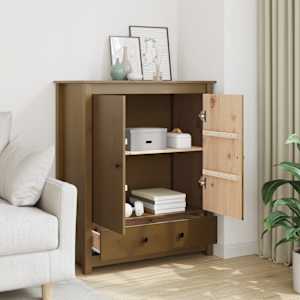 Skříň highboard medově hnědá 83x41,5x100 cm masivní borovice - obrázek 1