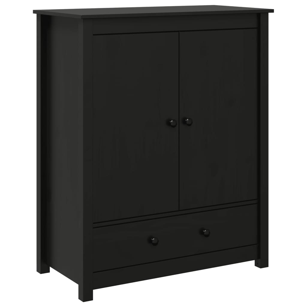 vidaXL Skříň highboard černá 83 x 41,5 x 100 cm masivní borové dřevo