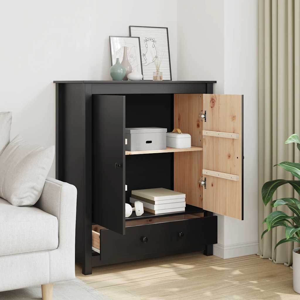 Thumbnail - vidaXL Highboard Schwarz 83x41,5x100 cm Massivholz Kiefer