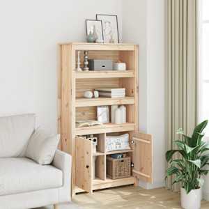Skříň highboard 80 x 35 x 154 cm masivní borové dřevo - obrázek 3