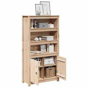 Skříň highboard 80 x 35 x 154 cm masivní borové dřevo - obrázek 4