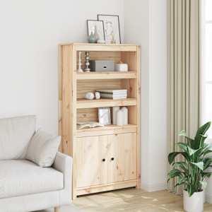 Skříň highboard 80 x 35 x 154 cm masivní borové dřevo - obrázek 1