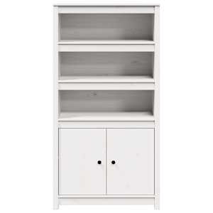 Skříň highboard bílá 80 x 35 x 154 cm masivní borové dřevo - obrázek 5