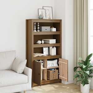 Skříň highboard medově hnědá 80 x 35 x 154 cm masivní borovice - obrázek 3