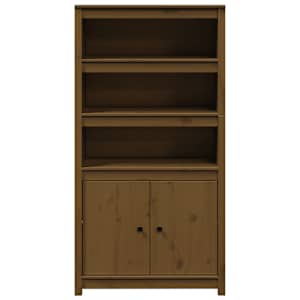 Skříň highboard medově hnědá 80 x 35 x 154 cm masivní borovice - obrázek 5