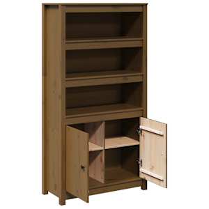 Skříň highboard medově hnědá 80 x 35 x 154 cm masivní borovice - obrázek 6