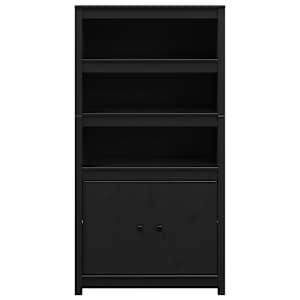 Skříň highboard černá 80 x 35 x 154 cm masivní borové dřevo - obrázek 5