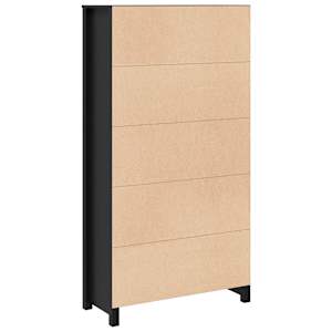 Skříň highboard černá 80 x 35 x 154 cm masivní borové dřevo - obrázek 8