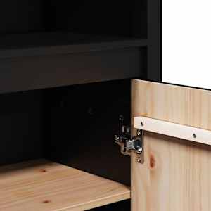 Skříň highboard černá 80 x 35 x 154 cm masivní borové dřevo - obrázek 9