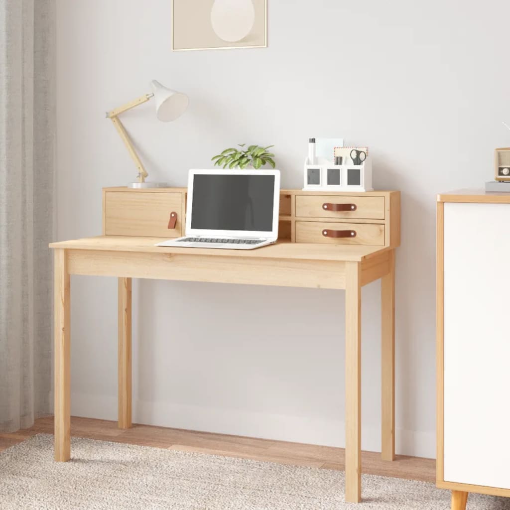 Escritorio de esquina de madera maciza en forma de L, 100% pino escritorio  de estudio en casa, escritorio para computadora de oficina (color 