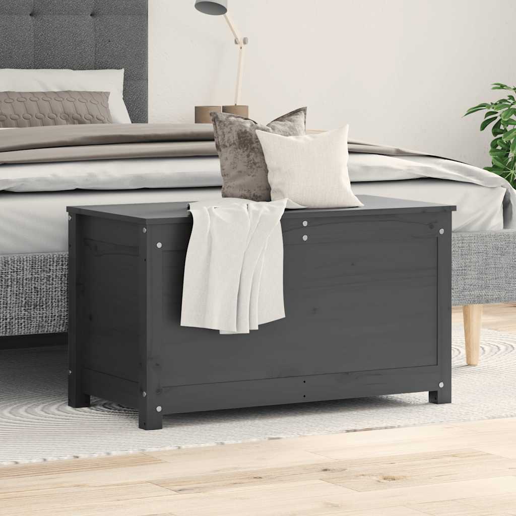 Thumbnail - vidaXL Truhe Grau 80x40x45,5 cm Massivholz Kiefer