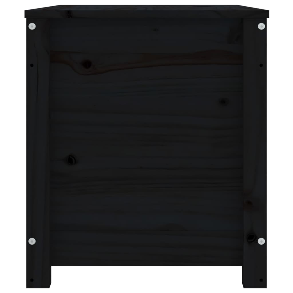 Úložný box černý 80x40x45,5 cm masivní borové dřevo