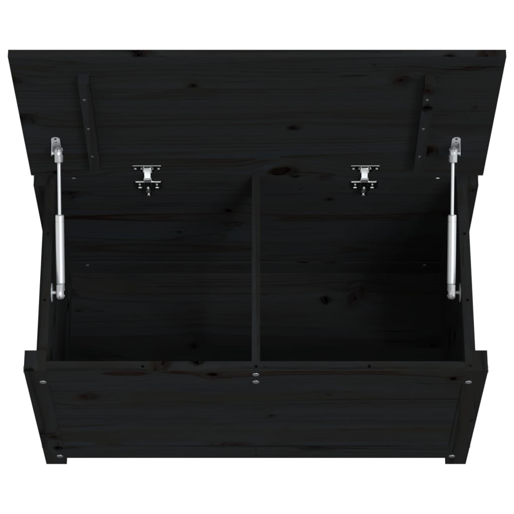 Úložný box černý 80x40x45,5 cm masivní borové dřevo