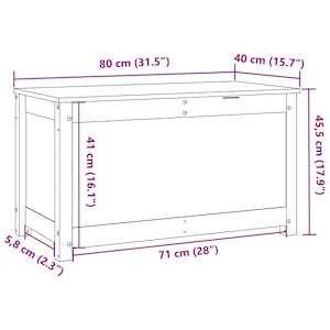 Úložný box černý 80x40x45,5 cm masivní borové dřevo - obrázek 12