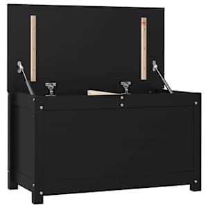 Úložný box černý 80x40x45,5 cm masivní borové dřevo - obrázek 9