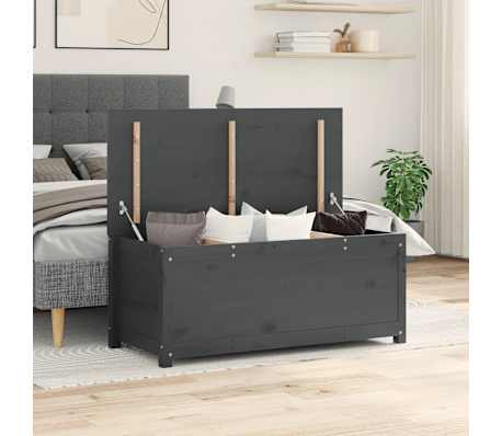 vidaXL Storage Box Grey 110x50x45.5 cm Solid Wood Pine