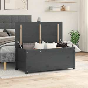 vidaXL Storage Box Grey 110x50x45.5 cm Solid Wood Pine