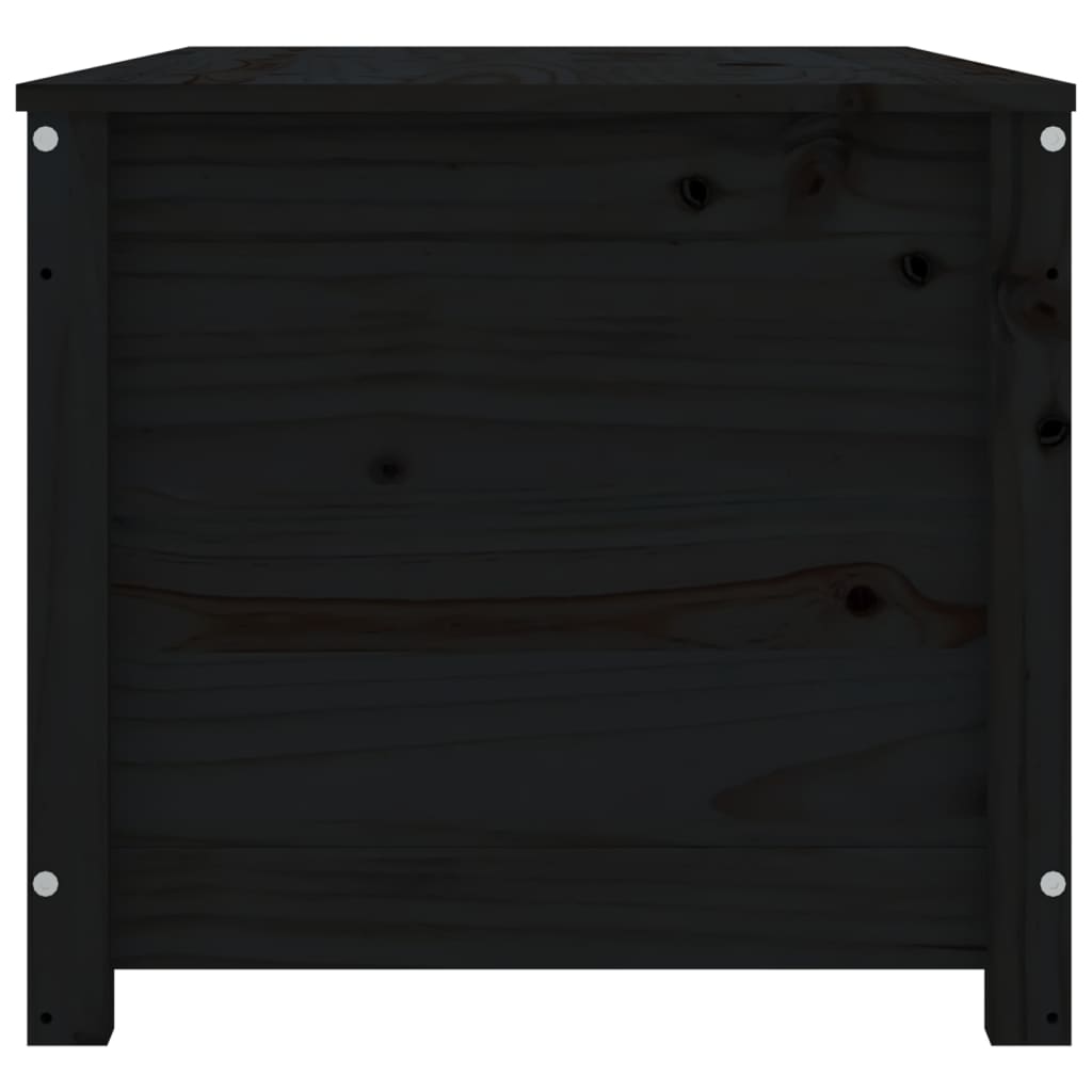 Úložný box černý 110 x 50 x 45,5 cm masivní borové dřevo