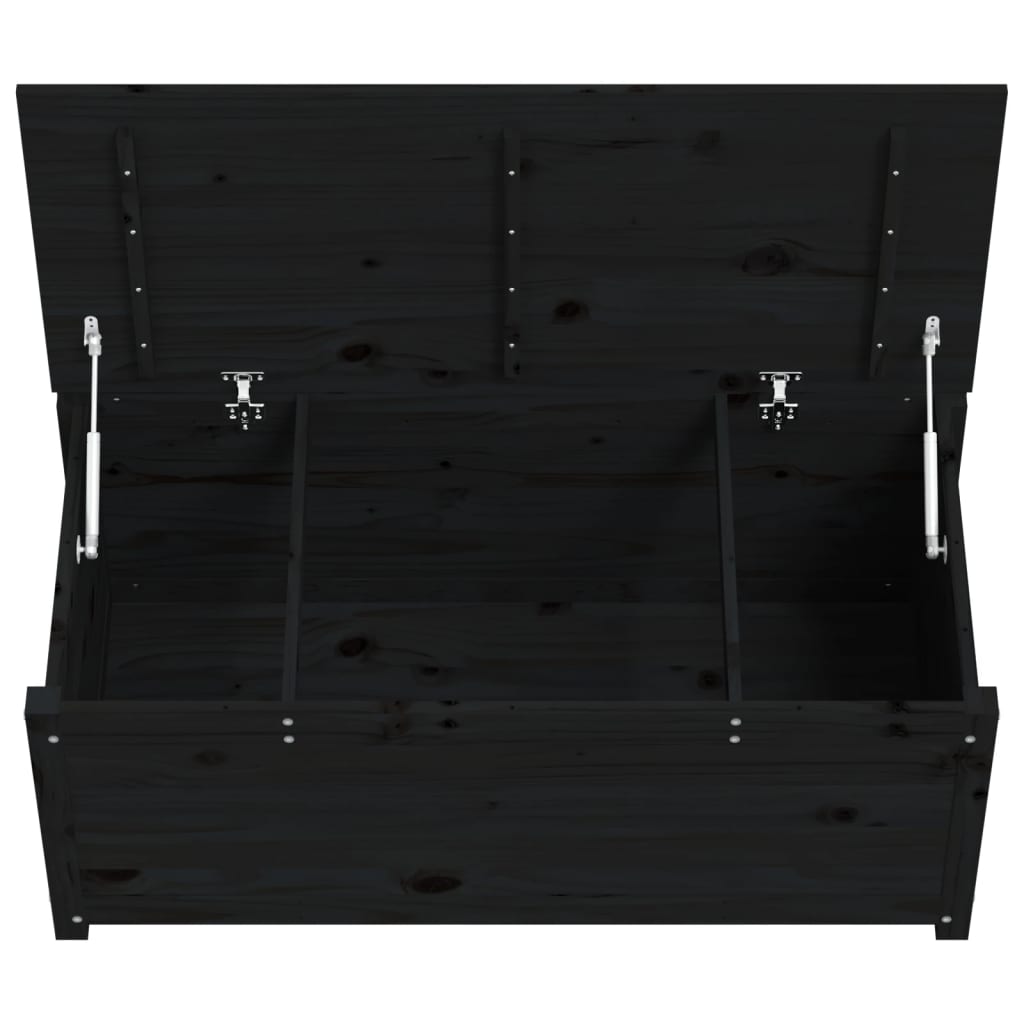 Storage Box Black 110x50x45.5 cm Solid Wood Pine