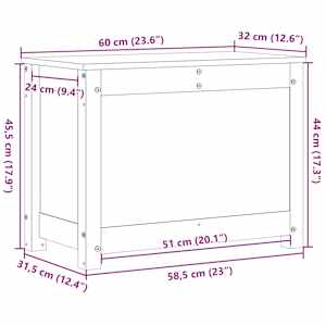Úložný box 60x32x45,5 cm masivní borové dřevo - obrázek 12