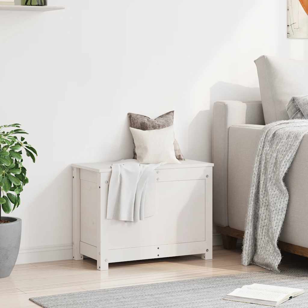 vidaXL Úložný box biely 60x32x45,5 cm masívna borovica