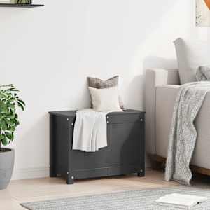 vidaXL S&auml;ilytyslaatikko harmaa 60x32x45,5 cm t&auml;ysi m&auml;nty