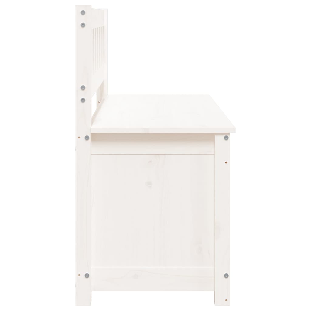 Sitzbank Weiß 110x41x76,5 cm Massivholz Kiefer