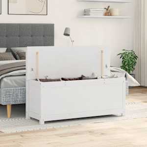 Lavice bílá 110 x 41 x 76,5 cm masivní borovice - obrázek 4