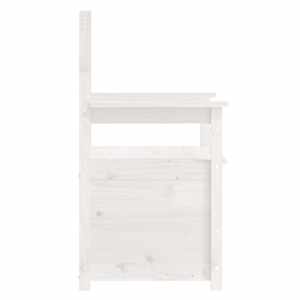 Lavice bílá 112,5x51,5x96,5 cm masivní borovice - obrázek 7