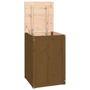 Box na prádlo medově hnědý 44 x 44 x 66 cm masivní borové dřevo - obrázek 2