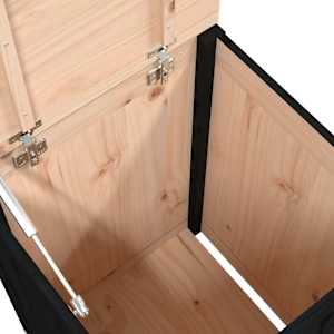 Box na prádlo černý 44 x 44 x 66 cm masivní borové dřevo - obrázek 8