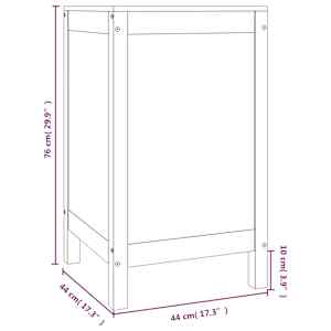 Box na prádlo šedý 44 x 44 x 76 cm masivní borové dřevo - obrázek 10