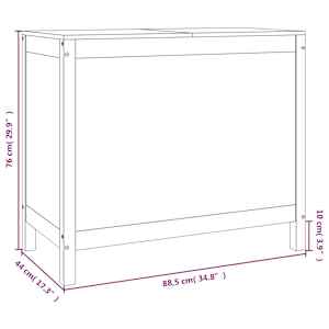 Box na prádlo 88,5x44x76 cm masivní borové dřevo - obrázek 10