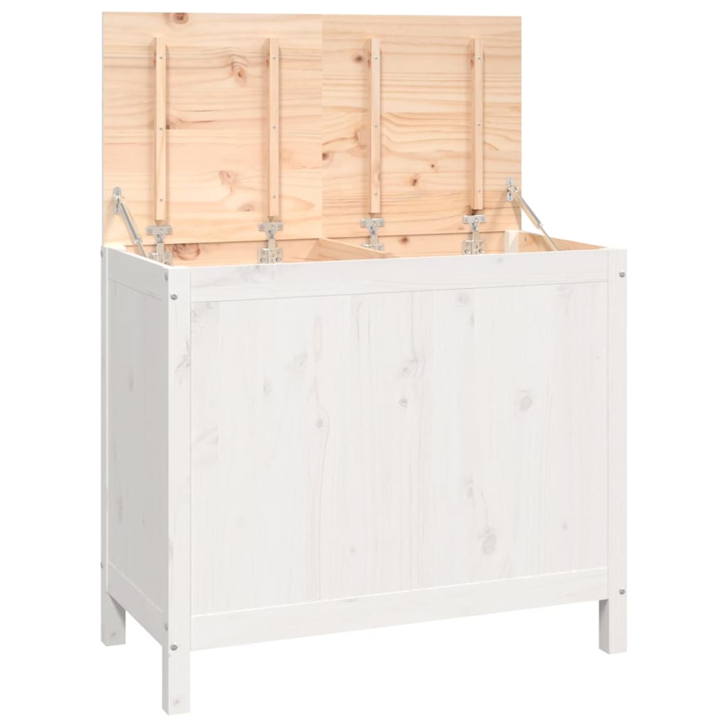 vidaXL Wasmand 88,5x44x76 cm massief grenenhout wit