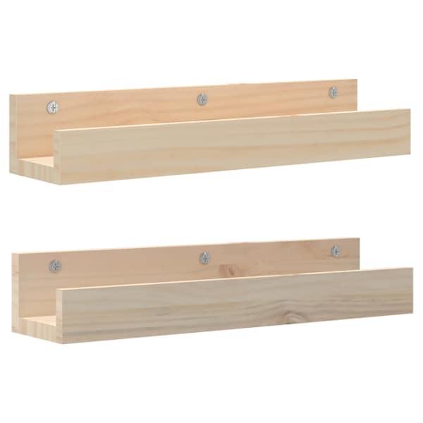 vidaXL seinariiulid 2 tk, 50 x 12 x 9 cm, m&auml;nnipuit