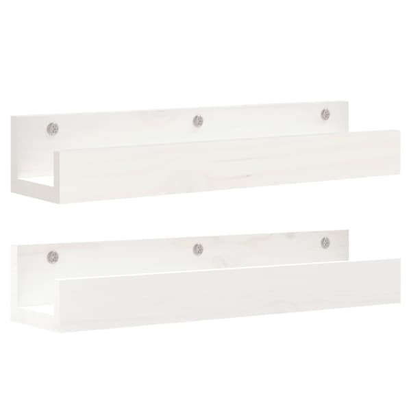 vidaXL seinariiulid 2 tk, valge, 50 x 12 x 9 cm, m&auml;nnipuit