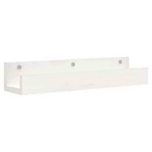 Nástěnné police 2 ks bílé 50 x 12 x 9 cm masivní borové dřevo - obrázek 3