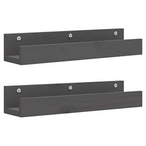 vidaXL seinariiulid 2 tk, hall, 50 x 12 x 9 cm, m&auml;nnipuit