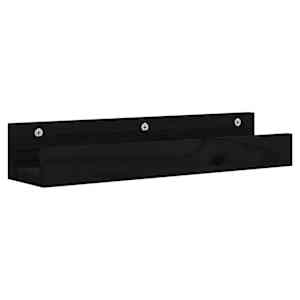 vidaXL Prateleiras de parede 2 pcs 50x12x9 cm pinho maci&ccedil;o preto