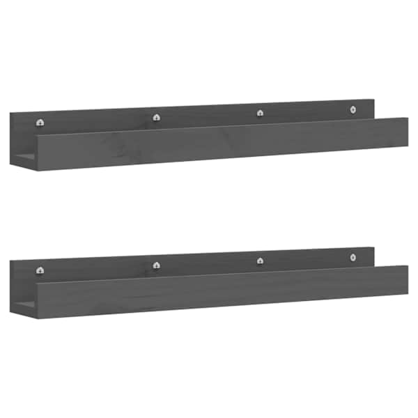 vidaXL seinariiulid 2 tk, hall, 80 x 12 x 9 cm, m&auml;nnipuit
