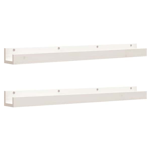 vidaXL seinariiulid 2 tk, valge, 110 x 12 x 9 cm, m&auml;nnipuit
