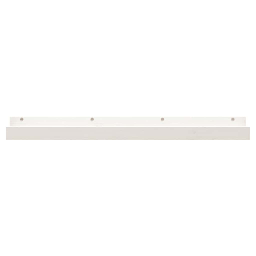 2x Étagères Murales Blanc 110x12x9 cm Bois de Pin Massif Suspendues