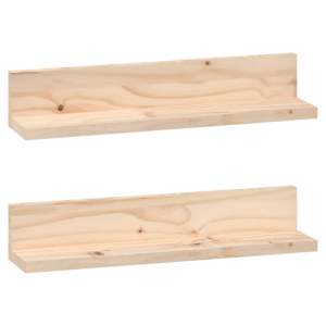 Nástěnné police 2 ks 50 x 11 x 9 cm masivní borové dřevo - obrázek 2