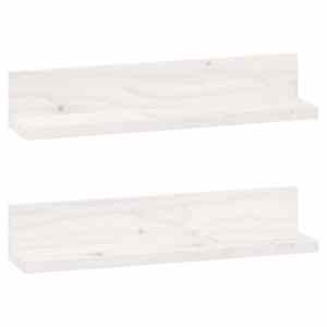 Nástěnné police 2 ks bílá 50 x 11 x 9 cm masivní borové dřevo - obrázek 2