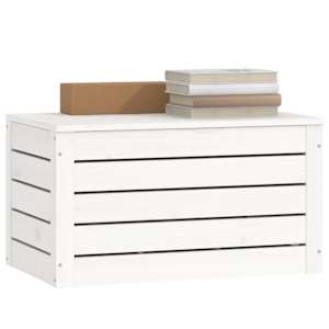 Úložný box bílý 59,5 x 36,5 x 33 cm masivní borové dřevo - obrázek 4