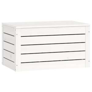 Úložný box bílý 59,5 x 36,5 x 33 cm masivní borové dřevo - obrázek 5