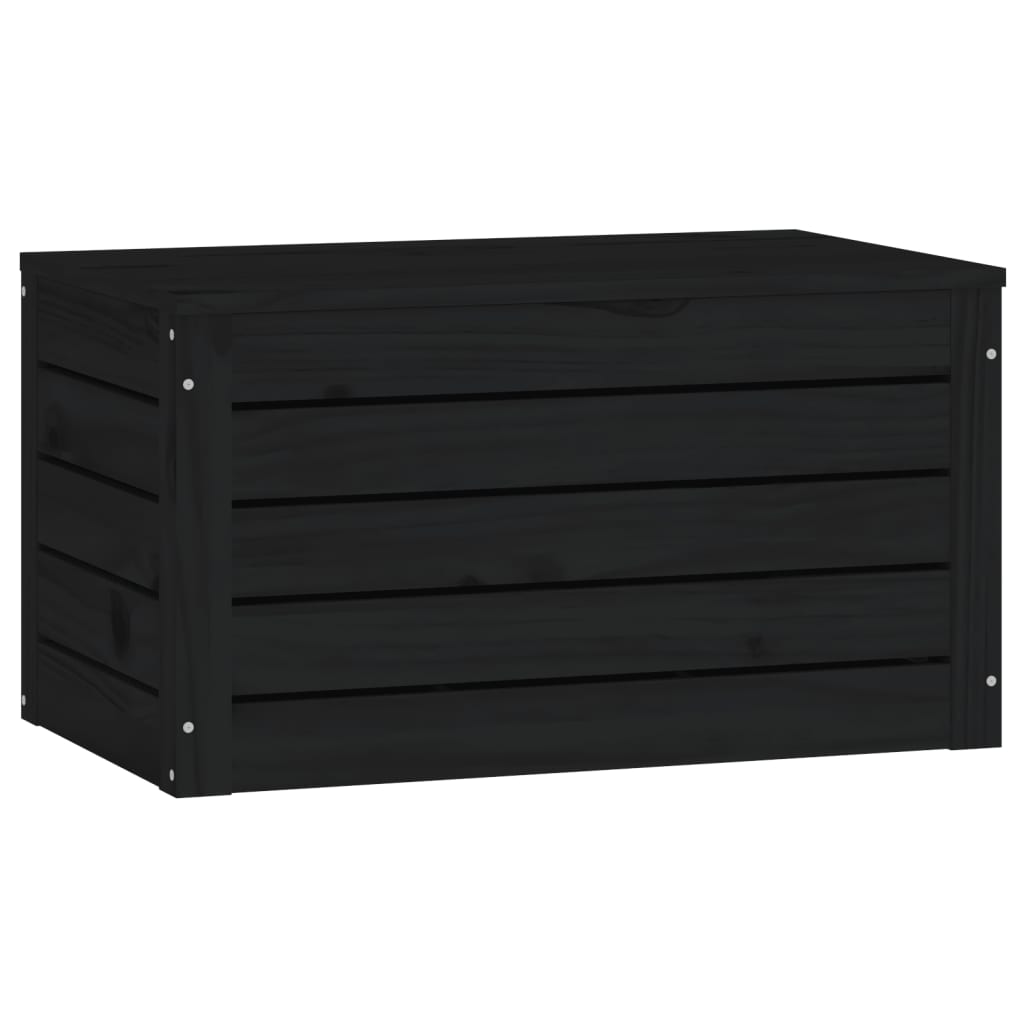 Úložný box černý 59,5x36,5x33 cm masivní borové dřevo